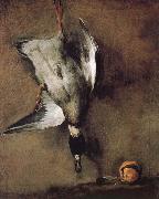 Jean Baptiste Simeon Chardin Wild ducks hanging on the wall, and the Orange Sweden oil painting artist